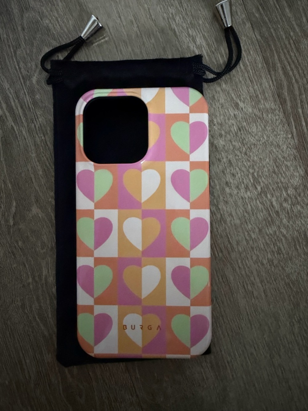 Burga Pink Multi Heart Pattern iPhone 14 Pro Max Case